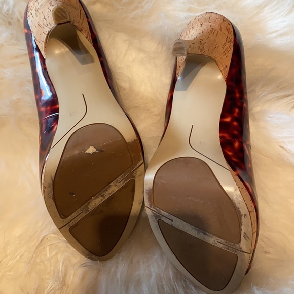 Nine West Animal print high heels opened toe / cork high heels - Picture 6 of 7